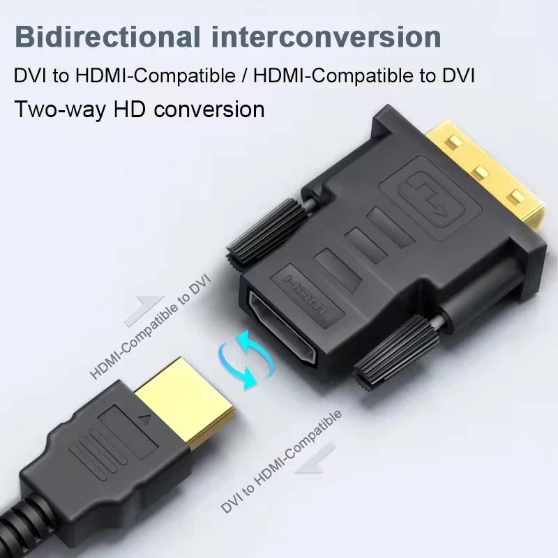 DVI 24+1 To HDMI Adapter Bi-Directional HDMI To DVI Cable Adapter Coupler DVI To HDTV Cable Converter For Monitor TV PC PS4 Xbox