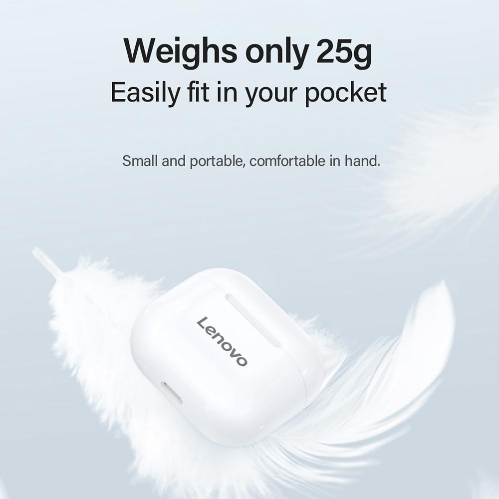 Lenovo LivePods LP40 Fones de ouvido semi-intra-auriculares BT 5.0 Fones de ouvido True Wireless Earbuds com toque