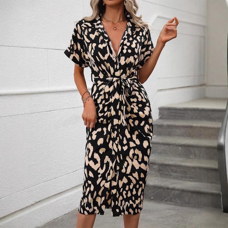 Women's Spring Summer Small Floral Short-sleeved Dress