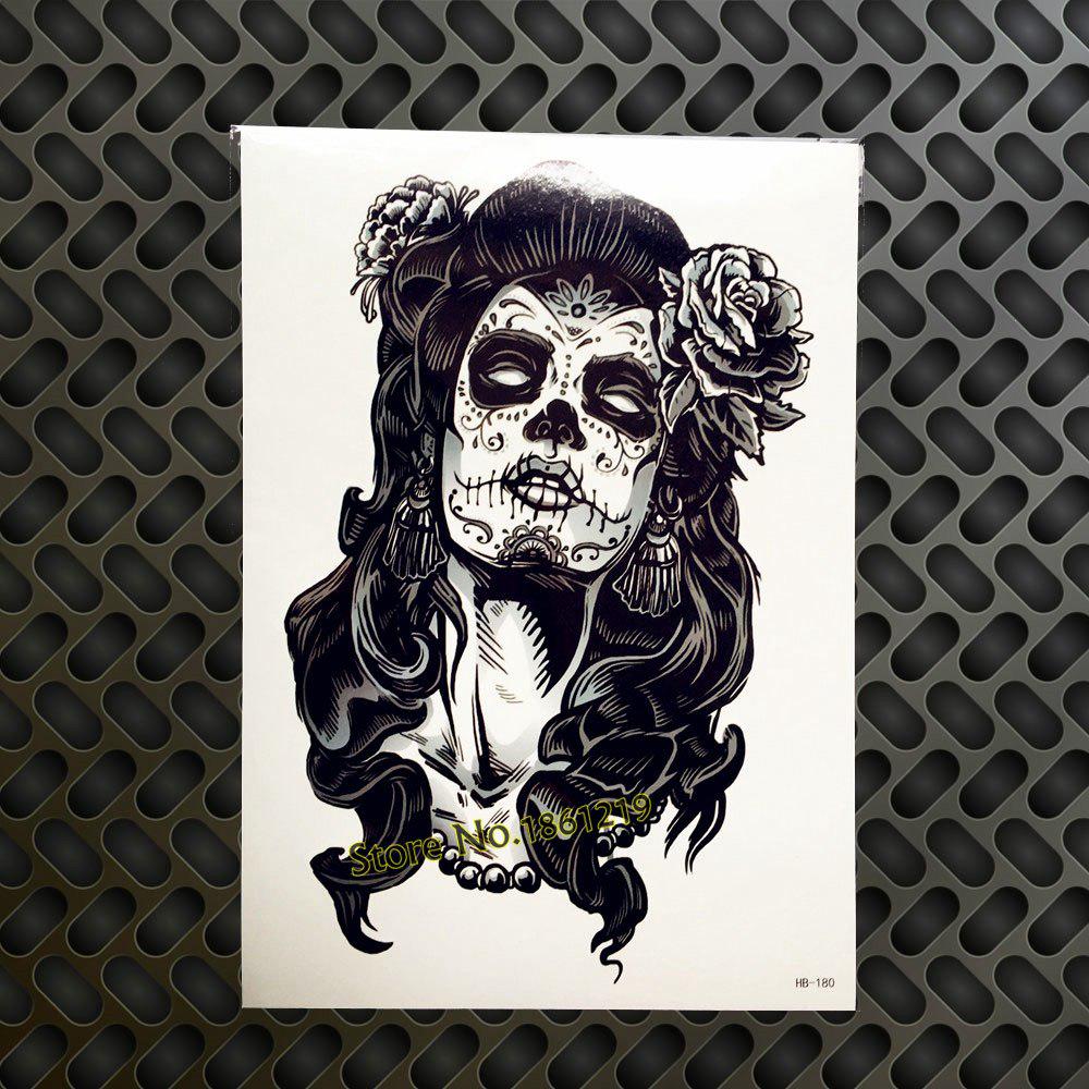 1PC Design Sexy Mask Temporary Tattoo Sticker Men Black Body Art Arm Waterproof