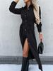 Autumn and Winter New Solid Color Cardigan Long Sleeve Street Dress