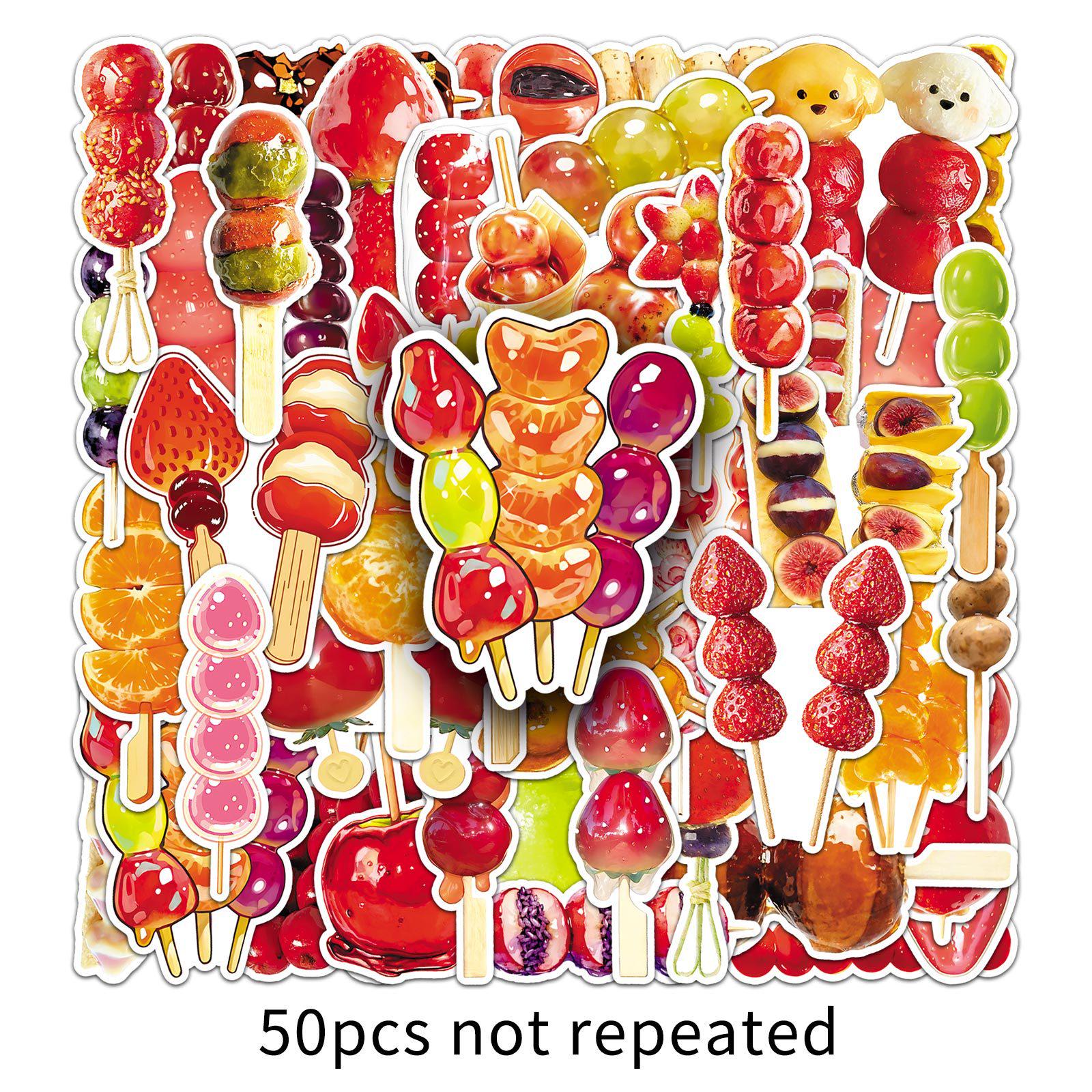 50 Cartoon Cute Candied Hawthorn Stickers - Waterproof Decorative Journal Stationery
