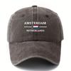 Cappellino da Baseball Unisex alla Moda e Versatile con Lettere Stampate AMSTERDAM, Leggero per l'Esterno, Visiera Curva, Cappellino da Baseball da Autista di Camion