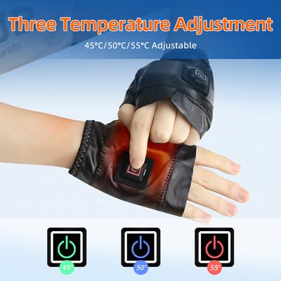 1 Paar Wiederaufladbare Heizhandschuhe Handwärmer 360 Grad Thermische Beheizte Fäustlinge 3 Stufen Winterwärmende Handschuhe Lang anhaltend Warm