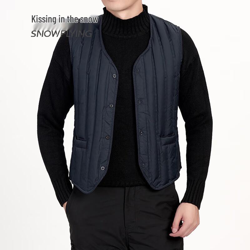 SNOWFLYING Men's V-Neck Down Vest