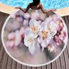 Peach Blossom Pattern Round Beach Towel, Microfiber Lightweight Beach Blanket, Soft Absorbent Quick Dry Pool Towel Picnic Mat
