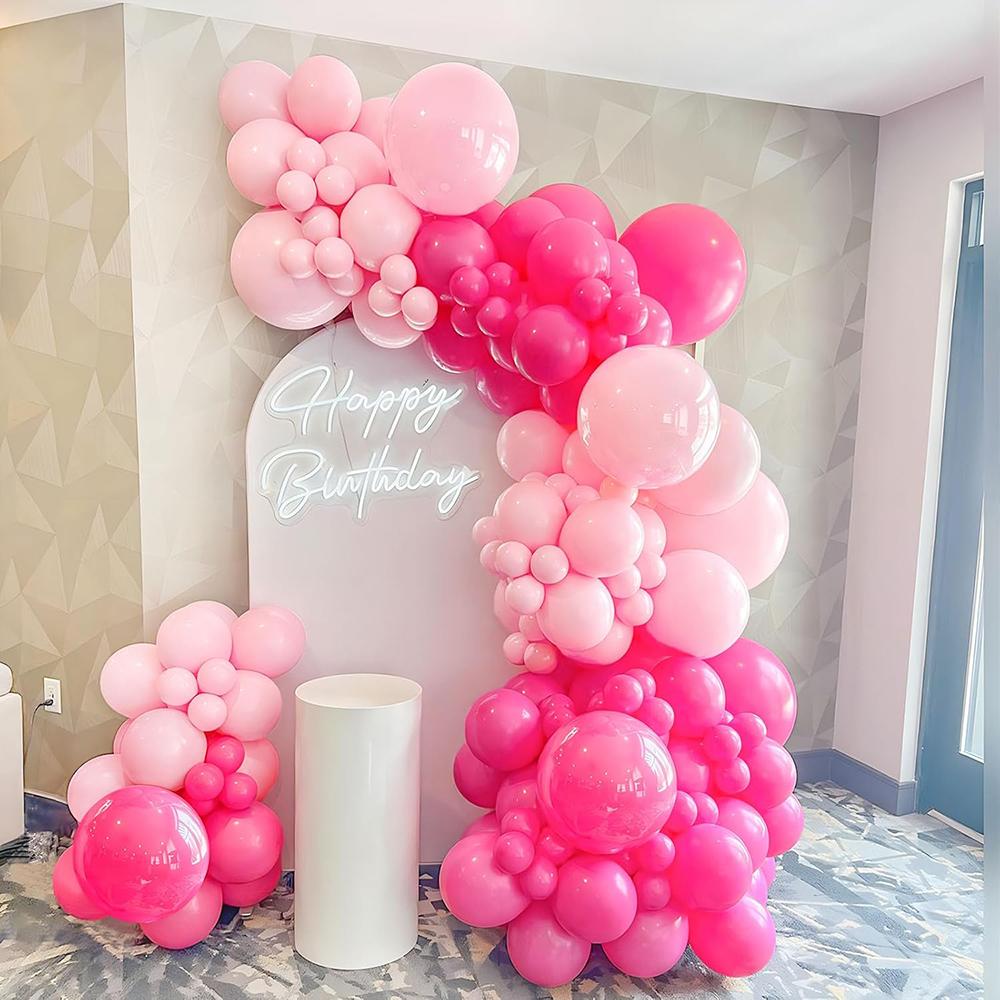 Pink Theme Balloons Garland Hot Pink Gold Balloons Arch Kit Birthday Party Baby Shower Gender Reveal Wedding Anniversary Decor
