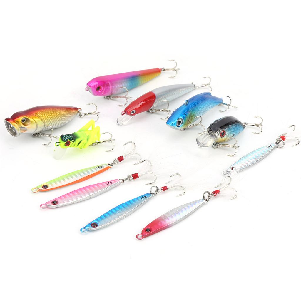 11Pcs Fishing Artificial Baits Colorful Plastic Lifelike Lures Swimbait Fishing Accessory