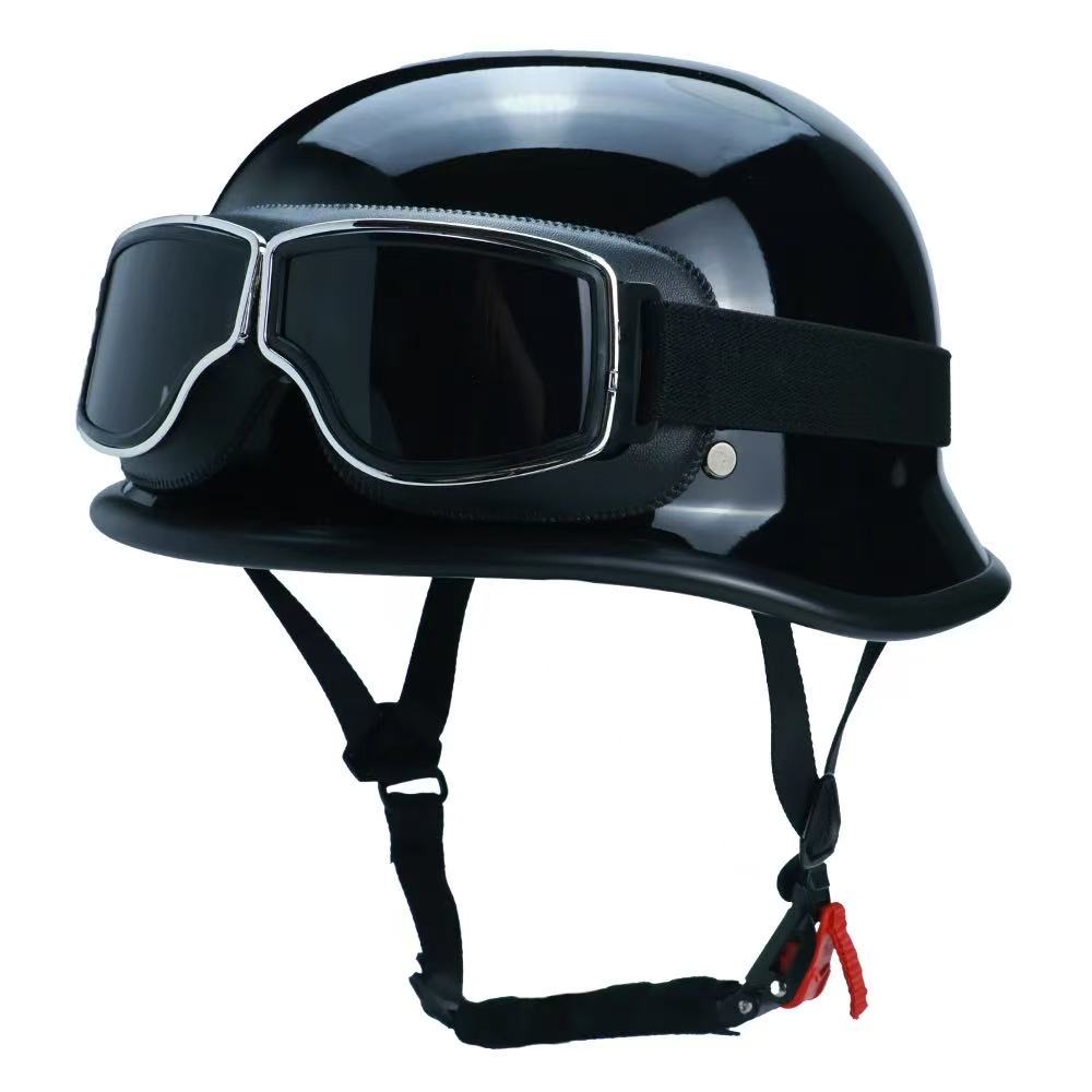 German Crafted Vintage Steel Cruiser Helmets | Half Face Unisex Motorcycle Helmets | DOT Certified for Reliable Protection