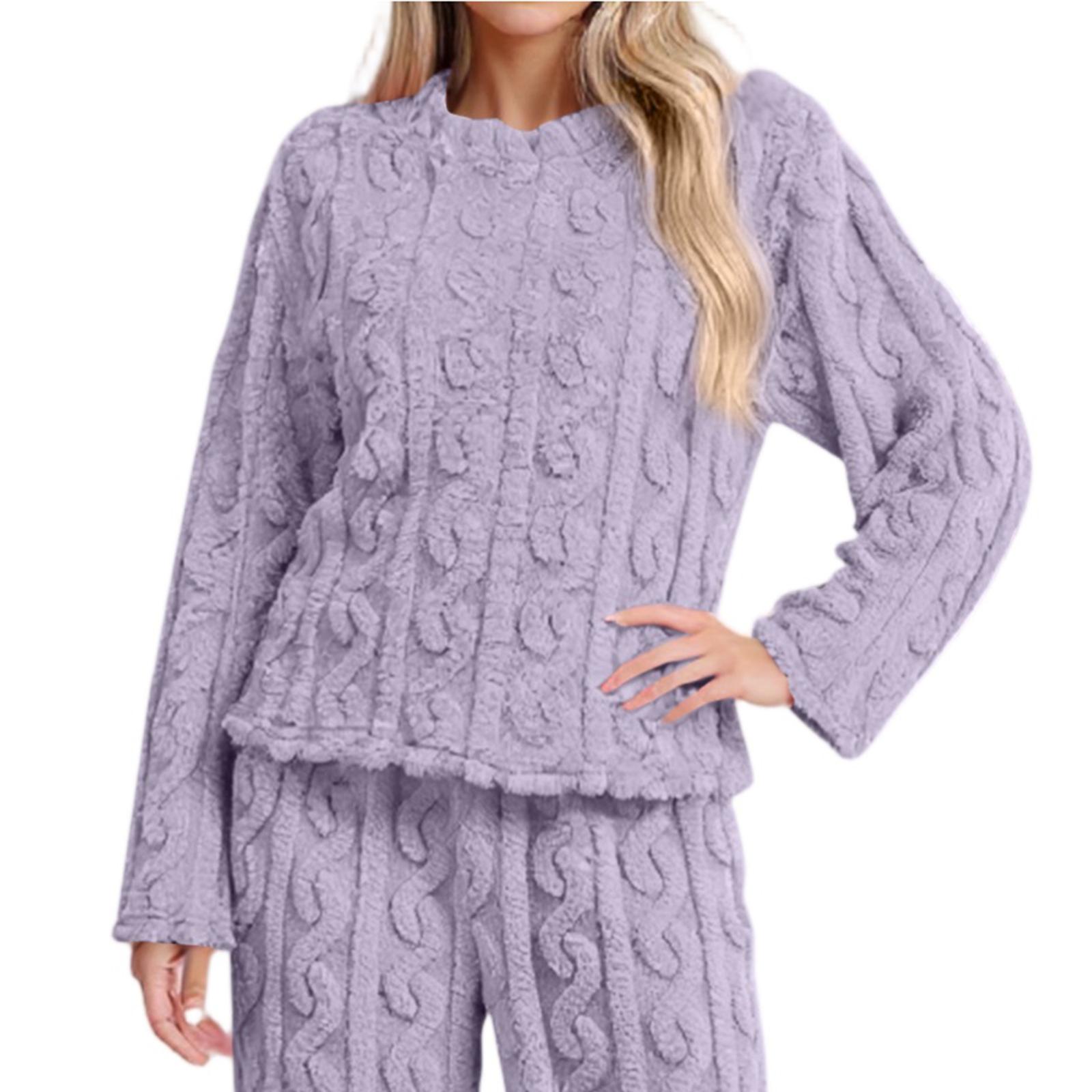 

Женская модная флисовая подкладка и утолщенный пуловер с длинным рукавом для пижамы L