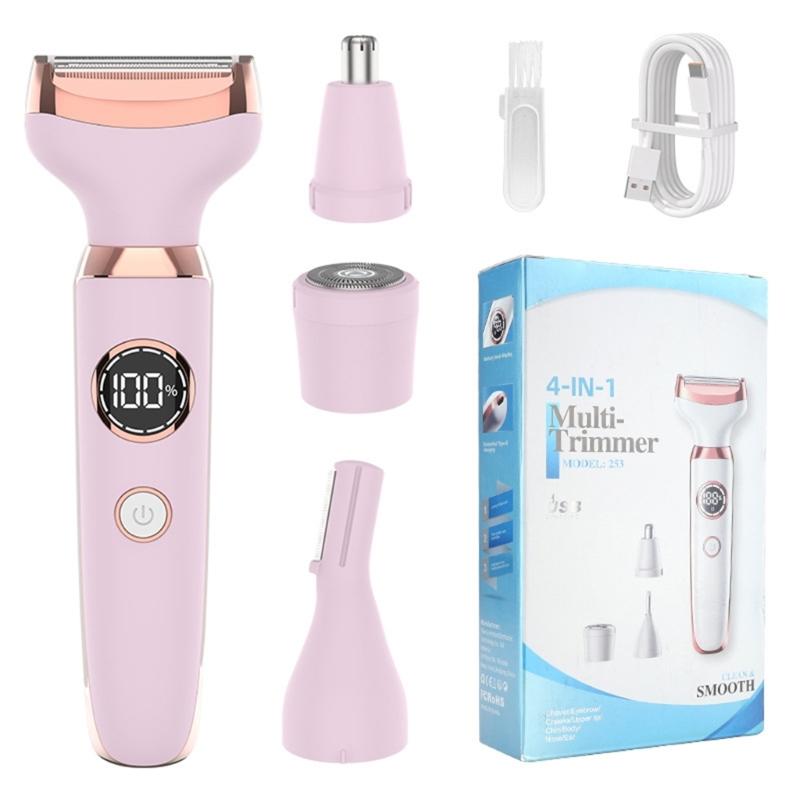 

Ladies Hair Removal Device Featuring R Curved Blades Technology Ensuring Safe Use On Sensitive Areas 4 Function For Efficient Shaving Close Net LED рожевий