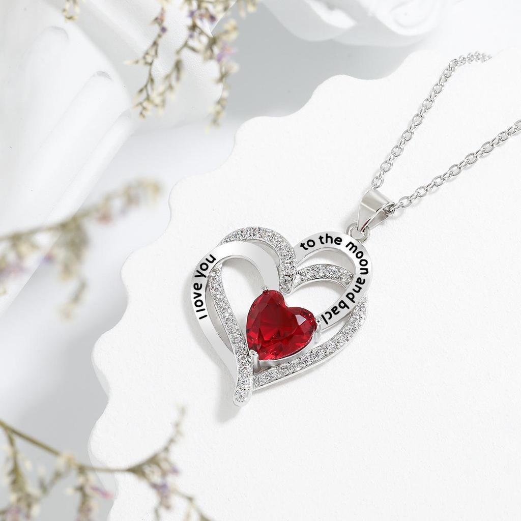 Xiyin Heart Pendant Necklace: European-American Eternal Love Double-Layer Design