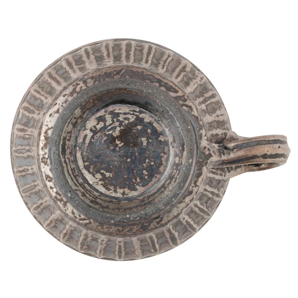 Marui Seito Shigaraki Ware Hechimon Suppentasse, 350 ml Fassungsvermögen, Schwarze Glasur, MR-3-4414