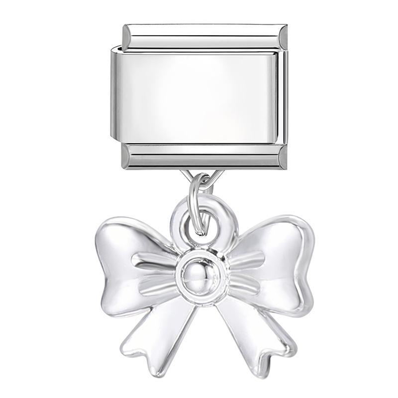 New Bow Crown Butterfly Heart Key Cherry Pendant Italian Charm Link Stainless Steel Fit 9MM Bracelet Women Men DIY Making Gifts
