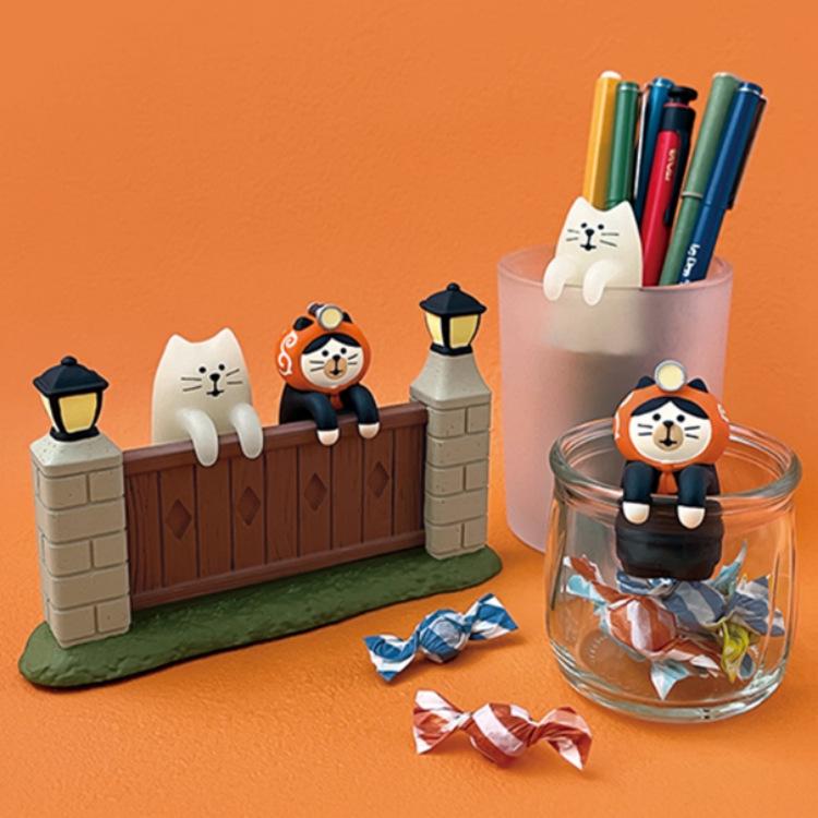 2025 Trendiges Halloween Japanische Katze Harzornament - DIY Cartoon Schreibtischdekoration