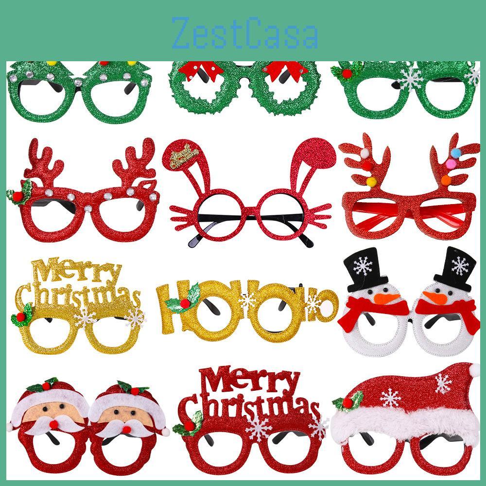 Festive Christmas Glasses Made Of Plastic And Fabric Assorted Colors And Designs Perfect For Photos Characters)