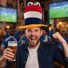 Weicher Fußball Plüschhut, Gestreifter Sport-Thema Party Zylinder, Fußballspiel Cheerleading Kopfbedeckung für Sportbars, Fotoautomaten Requisiten, Themen-Veranstaltungen