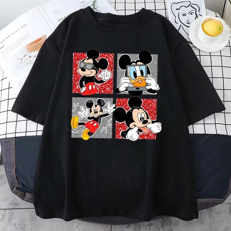 And Cartoon Print Tshirt Women Casual Round Neck Short Sleeves T Shirt FeUnisex Summer Casual Clothing Top Tee