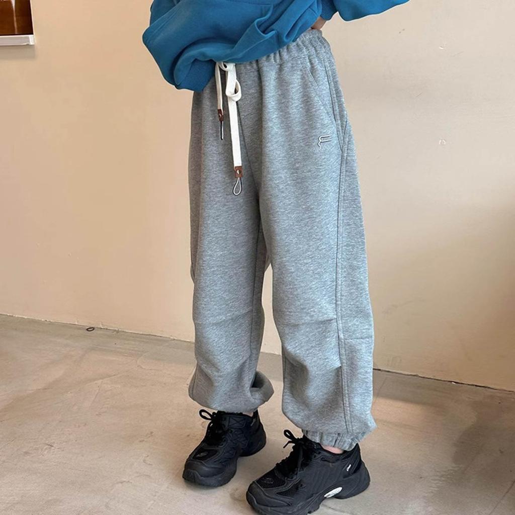 Girls' Casual Sports Wide Leg Loose Elastic High Waist Elastic Lightweight  Jogging Pants