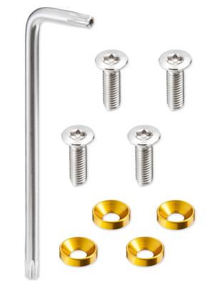 Freate License Plate Bolt License Frame Anti-Theft Screws M6 (Gold, 15mm Screws)