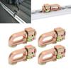 4Pcs L Track Double Stud Tie Down Fitting Carbon Steel L Track Rail Double Stud Fitting for Truck Bed Trailer   Control Pickup RV ATV
