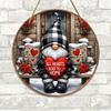 1pc 2D Flat Valentine's Day Gnome Wooden Door Sign Love Heart Welcome Hanging Wooden Sign For Valentines Day Anniversary Home Wall Decor