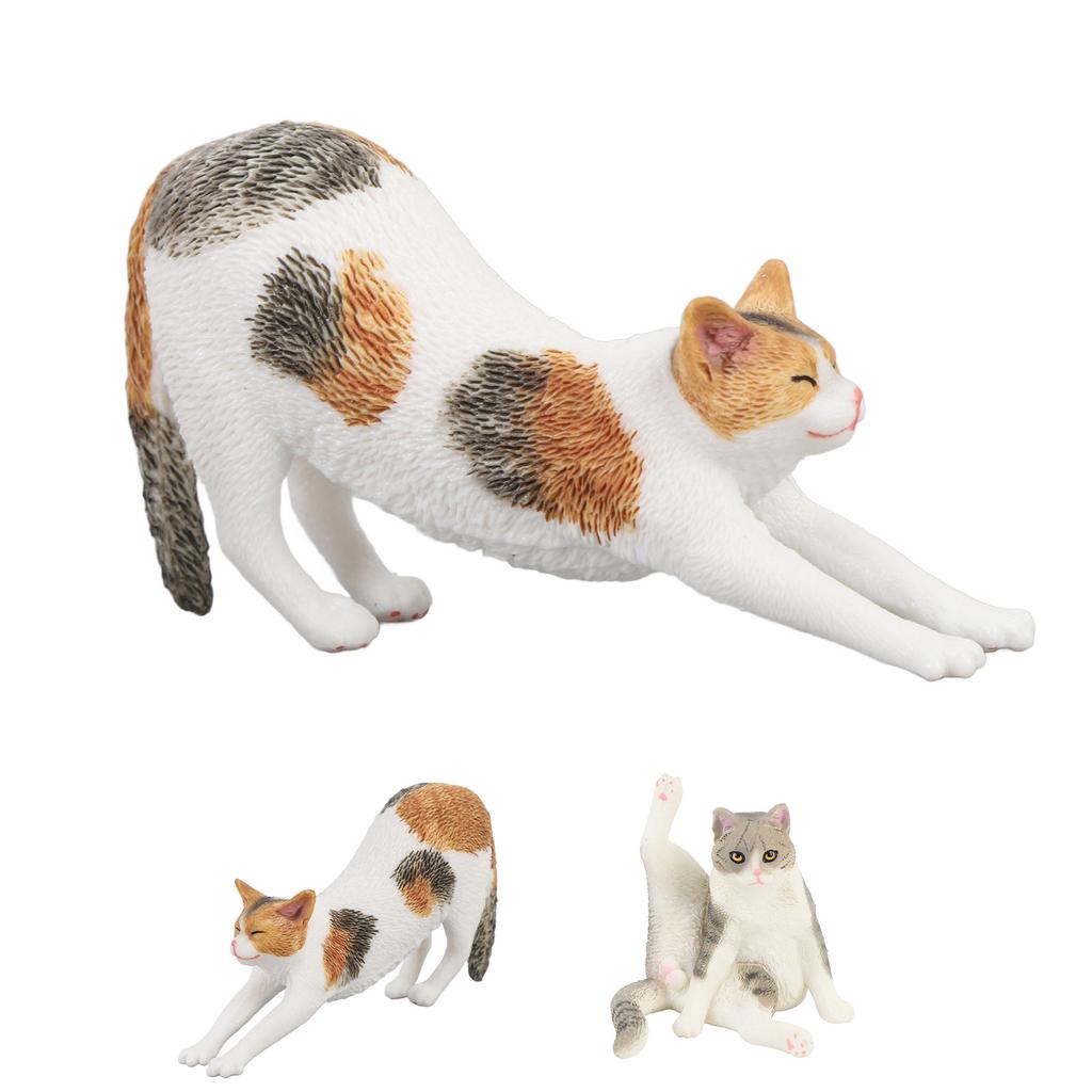 Realistic Cat Figurine Educational Lifelike Cute Simulated Cat Model Toy for Children Room Desk