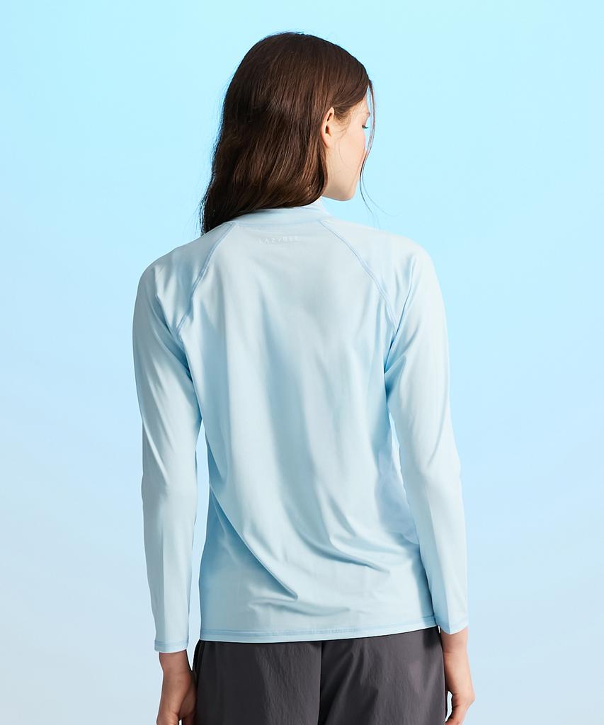 Leijibi Multi-Cooling Essential Loose Fit Zip-Up Rash Guard W Sky Blue