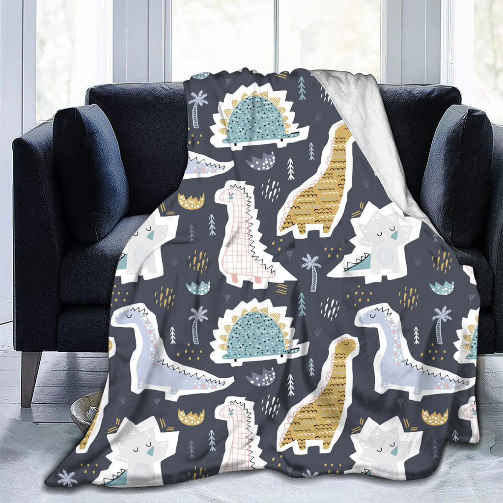Dinosaur Throw Blanket Boys Gift Ancient Animal Flannel Fleece Blanket Dragon Blankets for Couch Sofa Bedroom Living Room