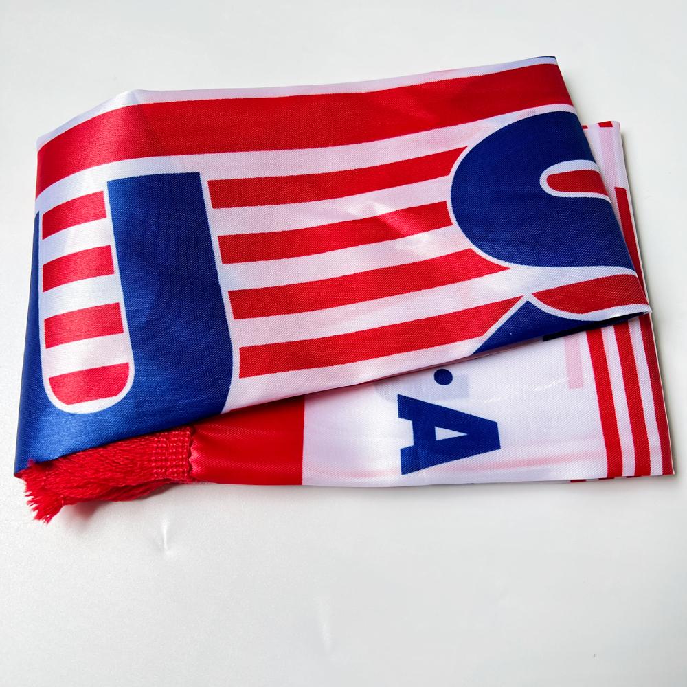 2026 USA Mexico Netherlands Scarf Flag  14x135cm Double-sided Printed Satin Iraq  Haiti France Scarf Flag
