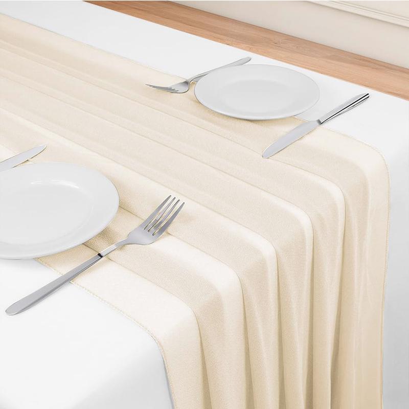 Chiffon Table Runner Sheer Fabric Silk Wedding Arch Overlay Draping  Bridal Shower Party Festival Baby Home Christmas Decoration