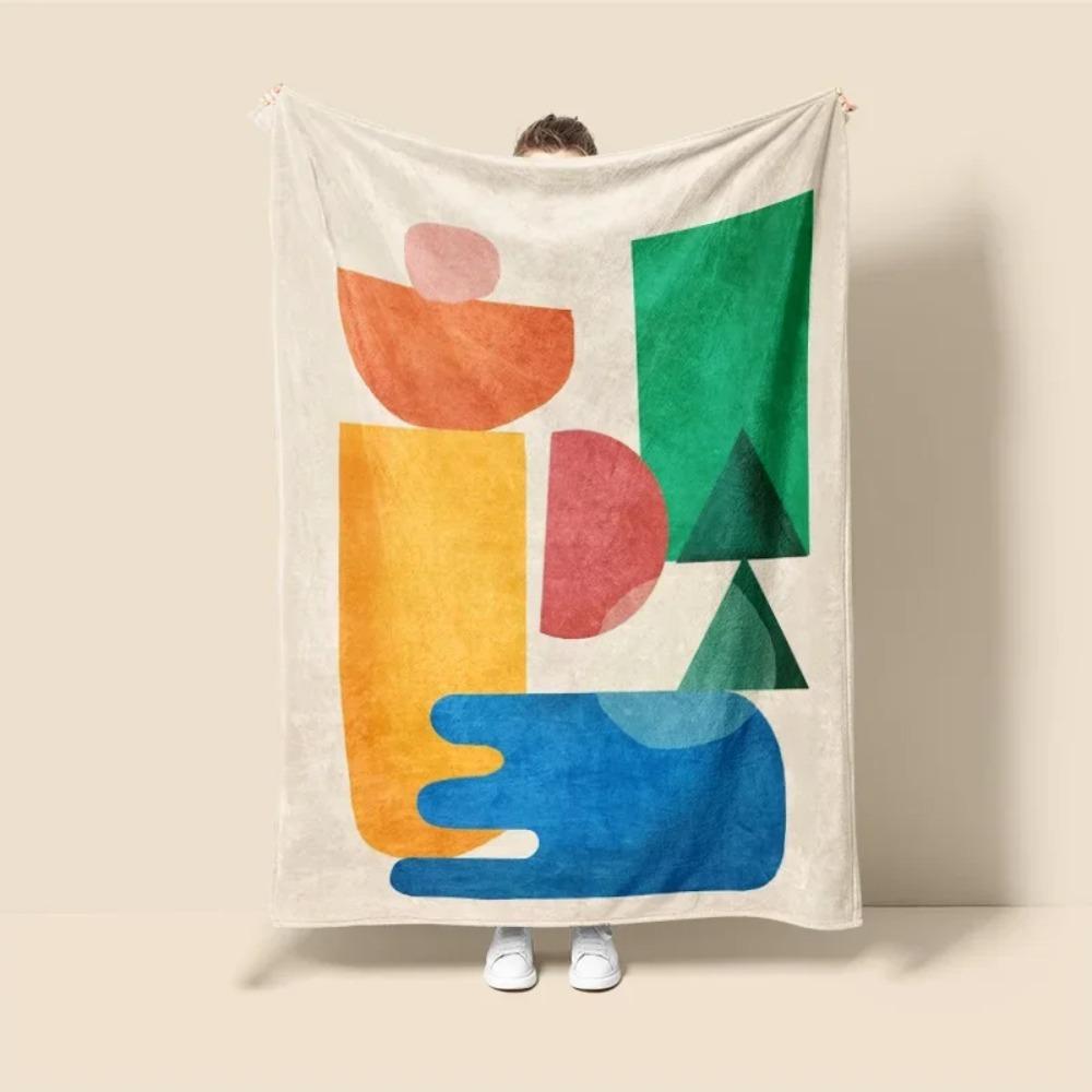 Skandinavischer Ins-Stil Morandi-Decke abstraktes geometrisches Design antistatisch Staub Netroots mit der gleichen Sofabezug-Decke