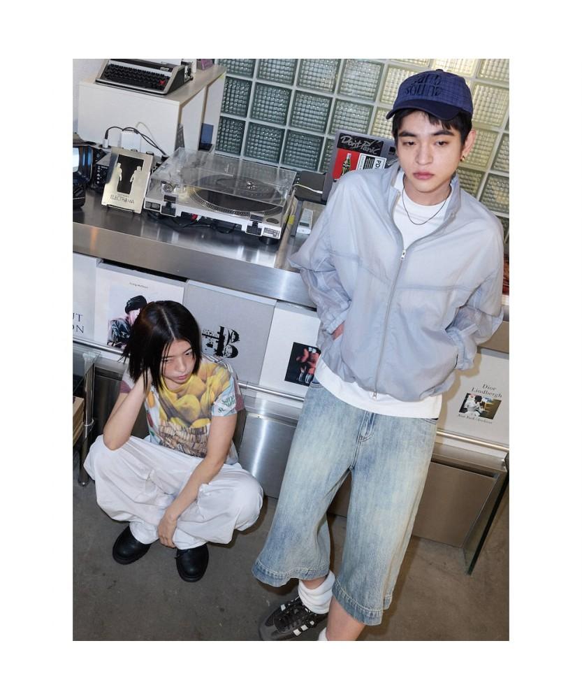 Saendeusaundeu (Unisex) Big Logo Check Combination Ball Cap Navy