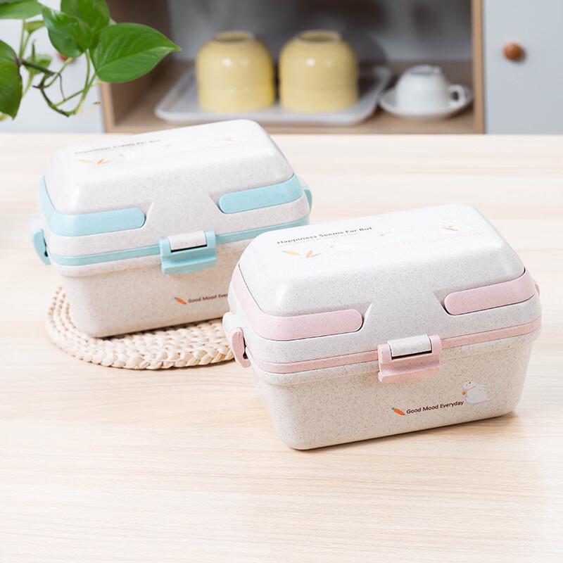 

ZISIZ Wheat Straw 3-Layer Portable Lunch Box