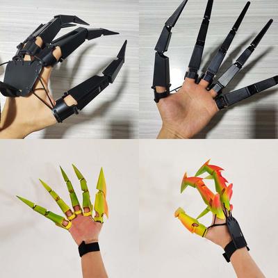 Halloween Articulated Fingers 1 Pair Ghost Claw Props Hand Model Supplies for New Year Bar Party Photography Props Gift
