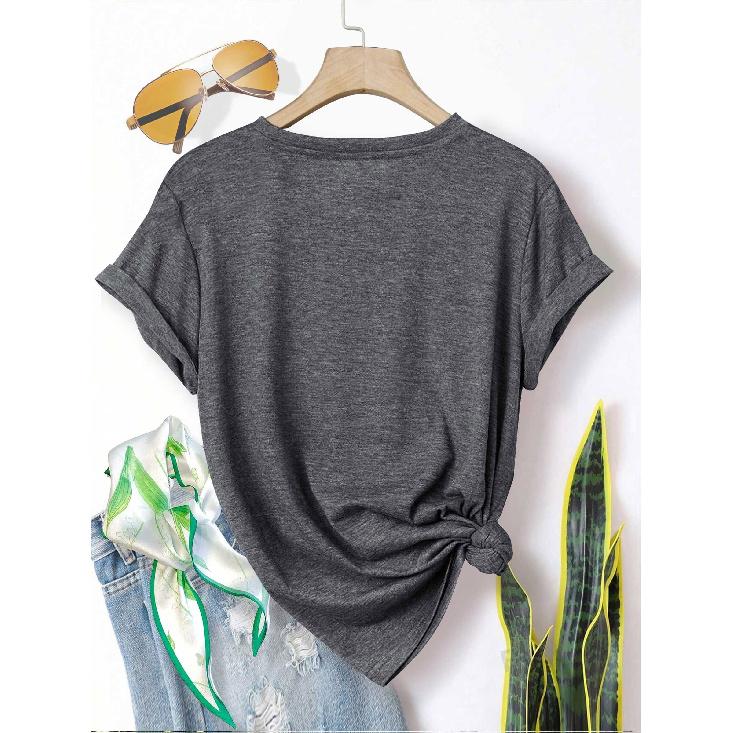 2026New women's short-sleeve shirt T Shirt Garland Highland Cow Print Elegant and versatile casual sports-style round-neck short-sleeve top for