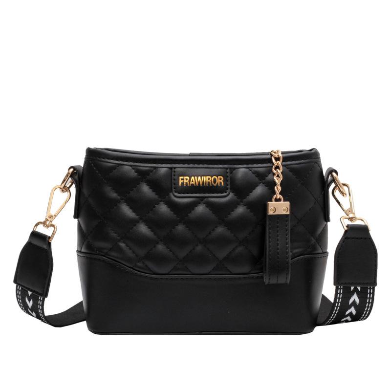 New splicing fashion diamond niche women's versatile bag messenger bag shoulder small bucket bag