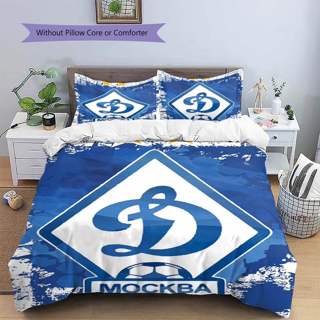 FC Dynamo Moskau Muster Bettwäsche Set Bettbezug Kissenbezug Heimdekoration Geschenk (1 Bettbezug + 2 Kissenbezüge, ohne Füllung)