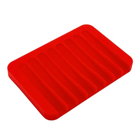 

Держатель для мыла Быстрый самодренирующийся противоскользящий герметичный гибкий лоток для хранения мыла в ванной комнате Органайзер для мыла Домашний отель Кухня Мыльница красный