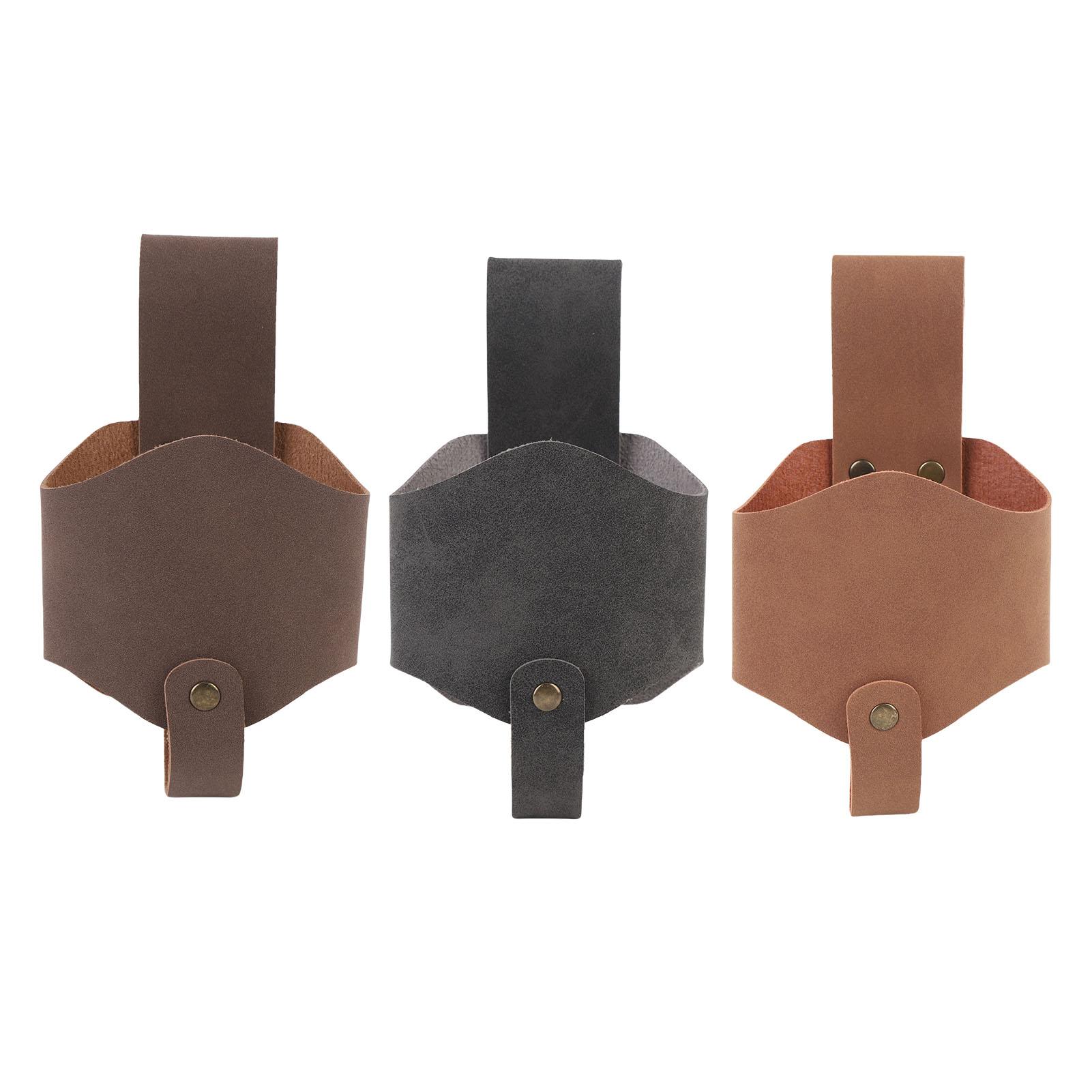

Leather Beer Belt Holder Outdoor Beer Bottle Drink Beverage Waist Pouch for Barbecue Picnic Camping Black