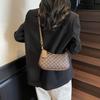 Sac d'aisselle vintage en similicuir pour femme, Sac à bandoulière bandoulière à chaîne imprimée rétro, Sac à main chic color-block quotidien pour sorties