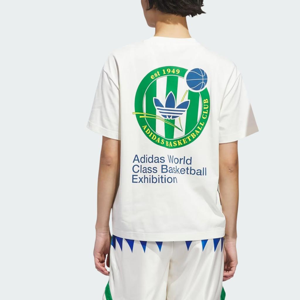 adidas Originals Basketball Crest Loose Fit Round Neck Sports Short Sleeve T-Shirt Unisex Tops KD3615