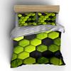 Green and Black Honeycomb Pattern Bedding Duvet Cover Set Duvet Cover Pillowcases (1 * Duvet Cover 2 * Pillowcases, Without Duvet Insert)