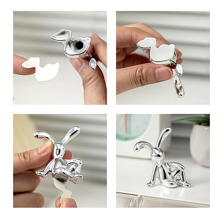 UV Plating Long Ears Rabbit Decorative Ornaments Home Desktop Computer Decorative Ornaments Home Decorative Rabbit