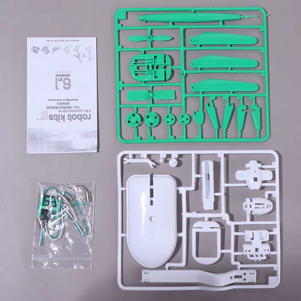 Renewable Energy Solar Power Robot 6-In-1 Science Toy Solar Panels Assembling Ship Fan  Lab DIY