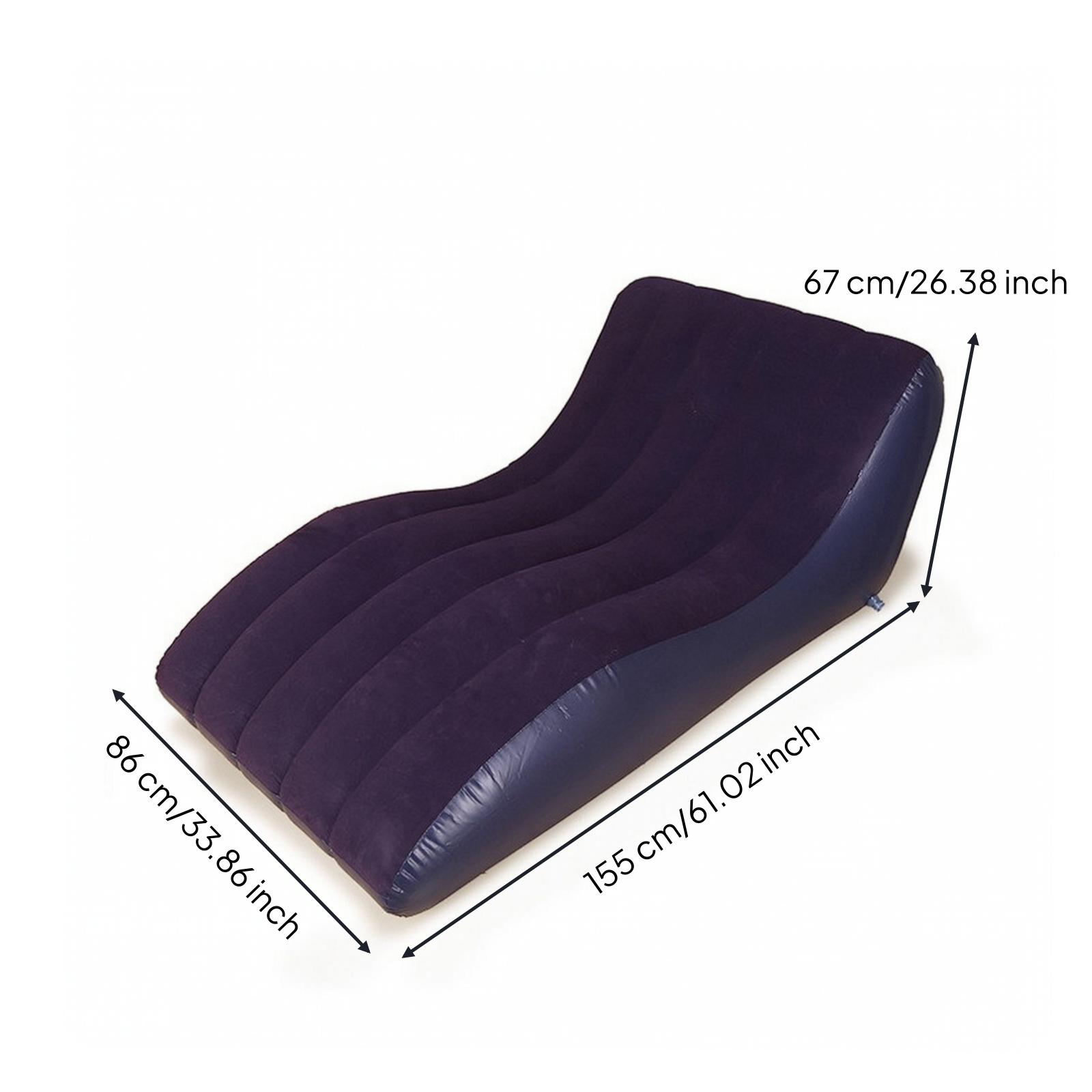Inflatable Chaise Lounge Flocked Chair Soft