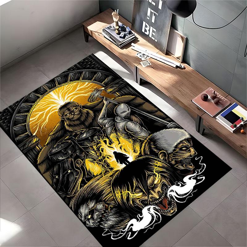 Epic Fantasy Warrior Scene suitable as a non-slip mat for the living room or bedroom sofa