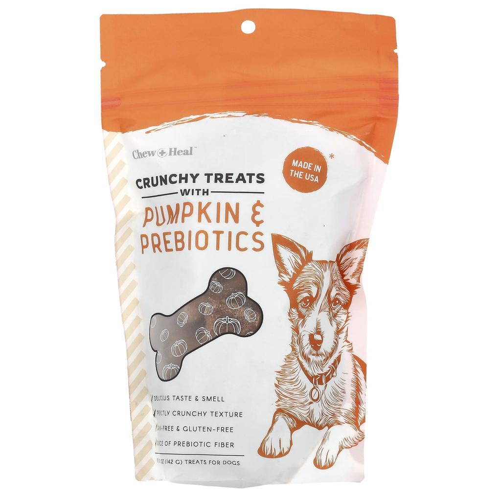 Chew + Heal Crunch Treats with Pumpkin and Prebiotics, Dogs, All Ages, 5 Oz (142 G)