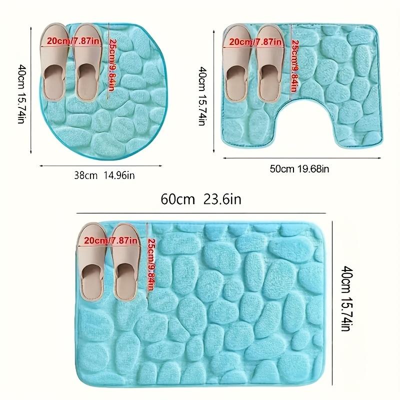3-Piece Luxury Coral Fleece Bathroom Mat Set, Non-Slip, Quick Drying, Water Absorbent, Machine Washable, Polyester