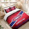 Set Biancheria da Letto Personalizzato 3 Pezzi Stampa Montreal Canadiens Copripiumino + 2 Federe Morbido Arredo Letto